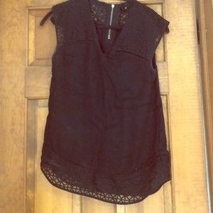 Black tank top with see through shoulders